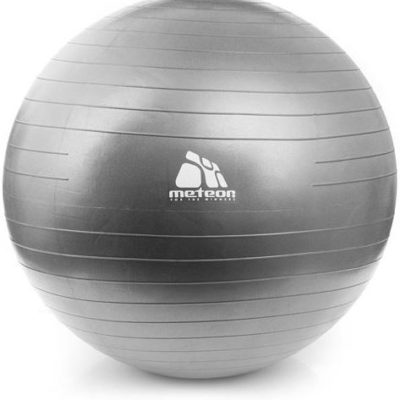 Piłka do fitnessu z pompką, średnica 85 cm METEOR szara