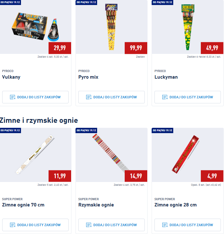 Fajerwerki ALDI na Sylwestra 2025/2026: ceny, oferta i terminy sprzedaży