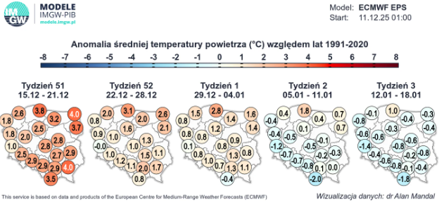 Prognoza pogody na Boże Narodzenie 2025 w Polsce: ochłodzenie przed świętami, śnieg tylko lokalnie – co wiadomo