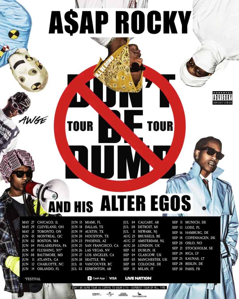 A$AP Rocky „Don’t Be Dumb” – światowa trasa 2026: daty koncertów i miasta w Europie oraz USA