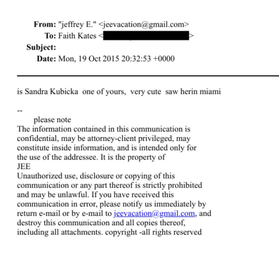 Sandra Kubicka w dokumentach Epsteina. Skąd wzięło się jej nazwisko i co wynika z maila z Miami?