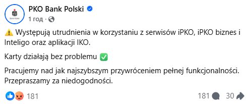 Awaria PKO BP: iPKO nie działa u części klientów — co się dzieje z bankowością mobilną?