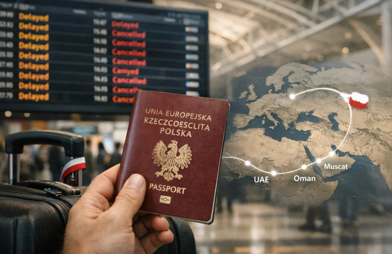 Jak Polacy mogą wyjechać z ZEA i wrócić do Polski w 2026: kontakty ambasady, numer alarmowy, trasa przez Oman (Maskat)