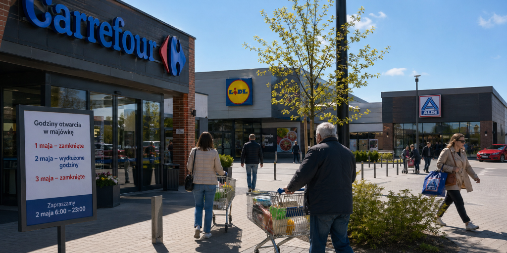 Majówka 2026 i zakupy: kiedy sklepy będą otwarte, gdzie obowiązuje zakaz handlu i czy działa McDonald’s