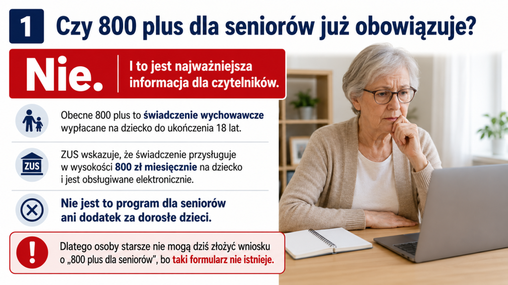 800 plus dla seniorów 2026: kto może dostać nowe świadczenie i kiedy ruszą wypłaty?