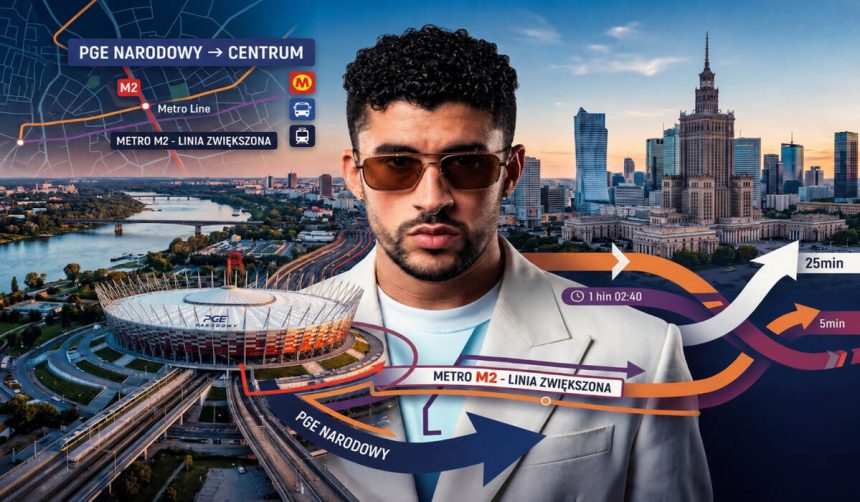 Bad Bunny w Warszawie jutro. Zmiany w komunikacji, metro i powrót z PGE Narodowego