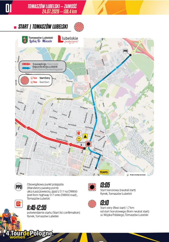Tour de Pologne Women 24 lipca. Zamknięte drogi i utrudnienia na trasie do Zamościa