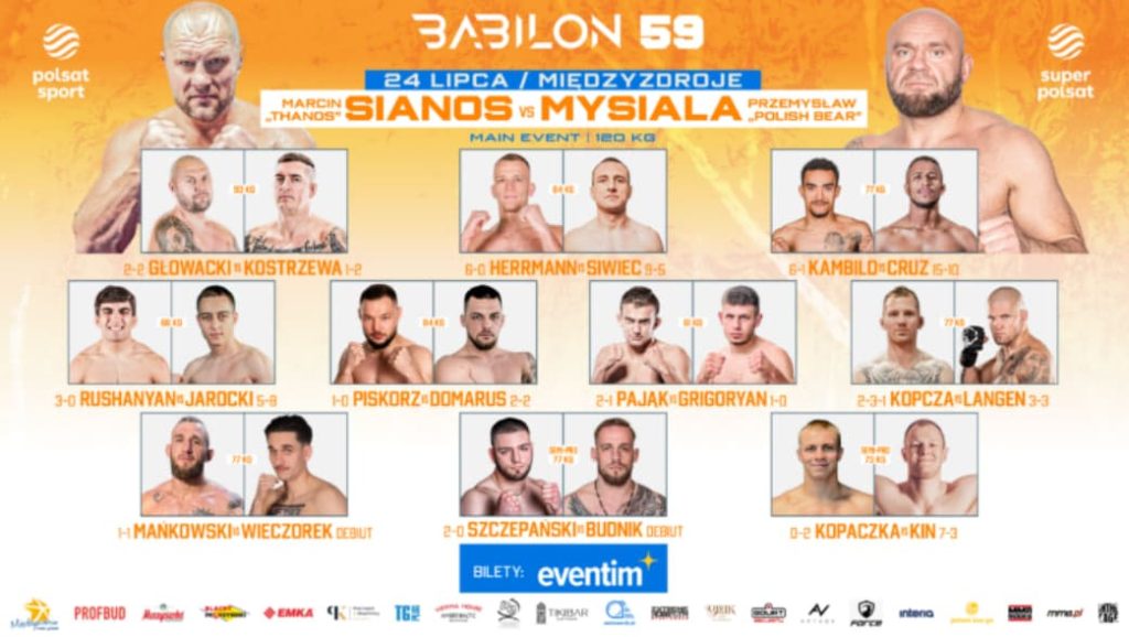Babilon MMA 59 dzisiaj. O której gala Sianos – Mysiala i gdzie oglądać transmisję?