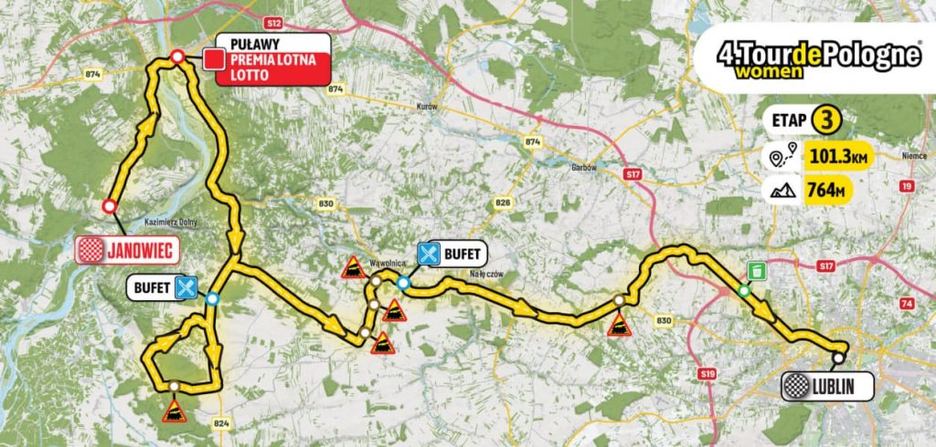 Tour de Pologne Women 2026, etap 3. Trasa Janowiec – Lublin i transmisja na żywo