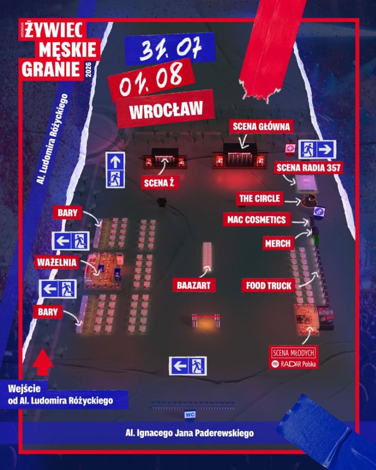 Męskie Granie Wrocław 1 sierpnia 2026. Program, godziny i dojazd