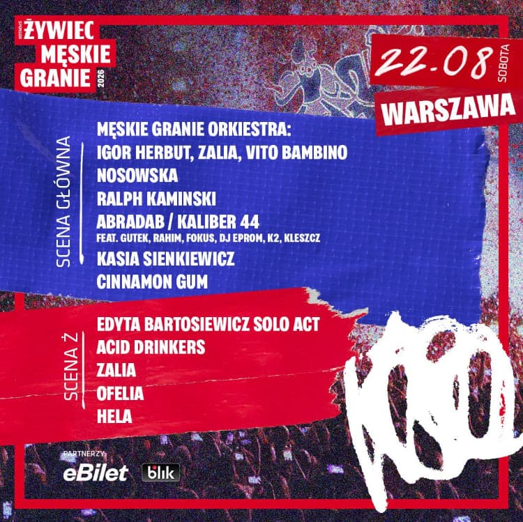 Męskie Granie Warszawa 2026 dzisiaj. Program godzinowy 22 sierpnia i transmisja TVP