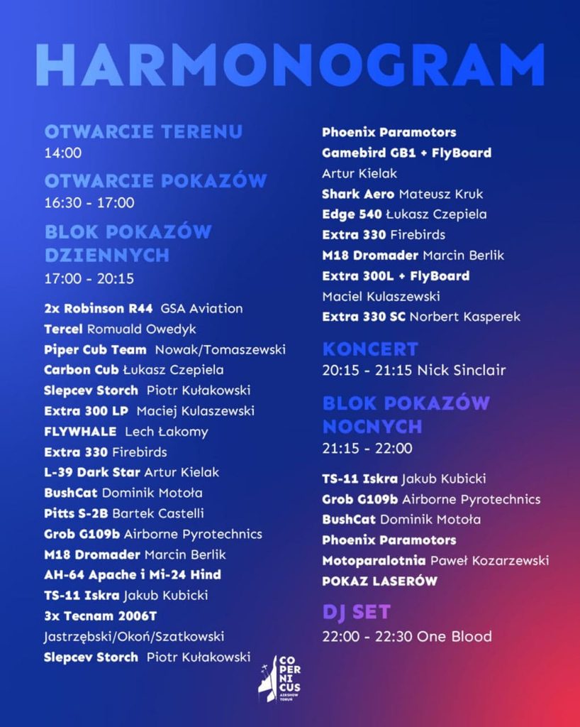 Copernicus Airshow Toruń: jak dojechać i gdzie zaparkować? Wieczorem centrum działa inaczej
