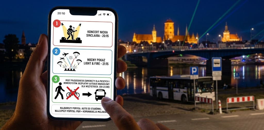 Copernicus Airshow Toruń: jak dojechać i gdzie zaparkować? Wieczorem centrum działa inaczej